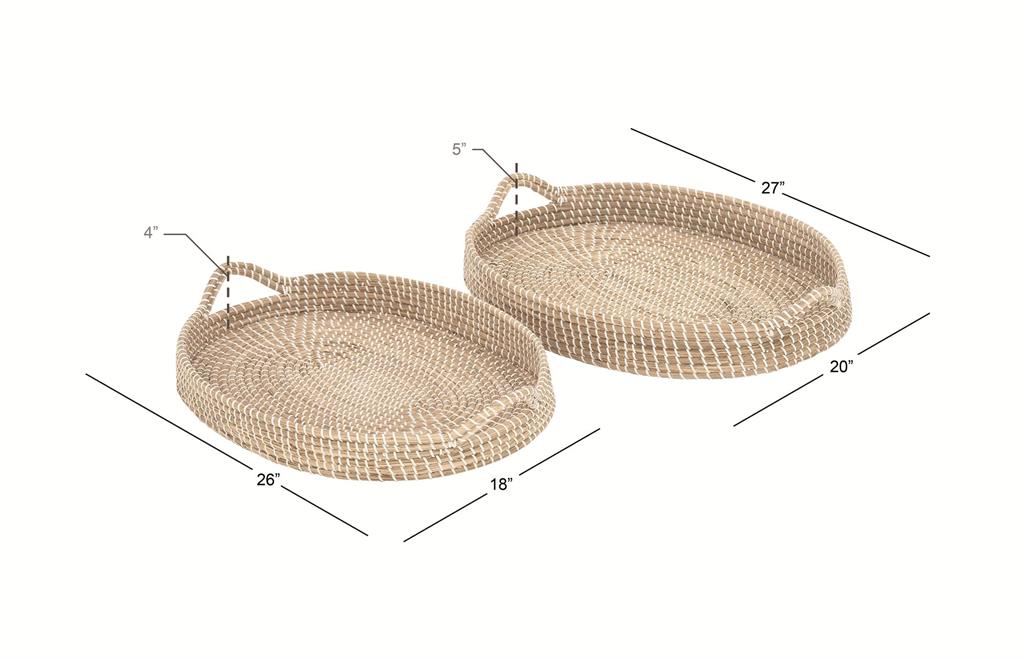 Oval Rattan Tray 26in
