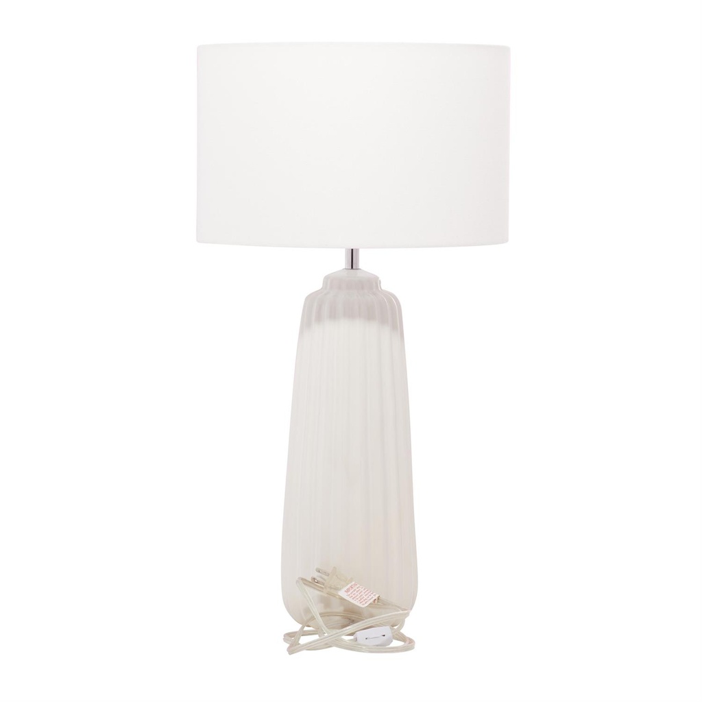 Ribbed Ceramic Table Lamp White 24in
