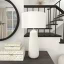 Ribbed Ceramic Table Lamp White 24in