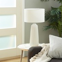 Ribbed Ceramic Table Lamp White 24in
