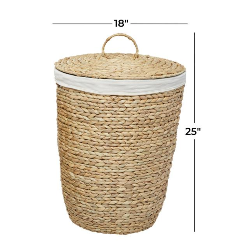 Seagrass Basket With Liner and Top 25in