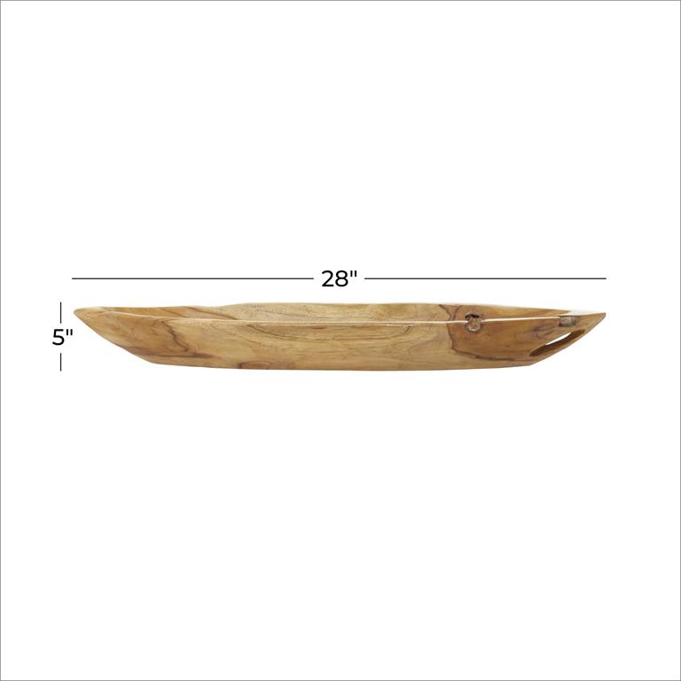Teak Wood Live Edge Bowl 28in