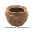 Teak Wood Live Edge Vase 9in