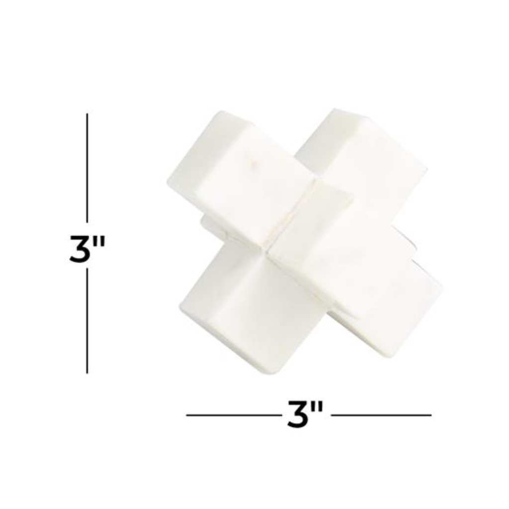 White Marble Jack Sculpture 3in