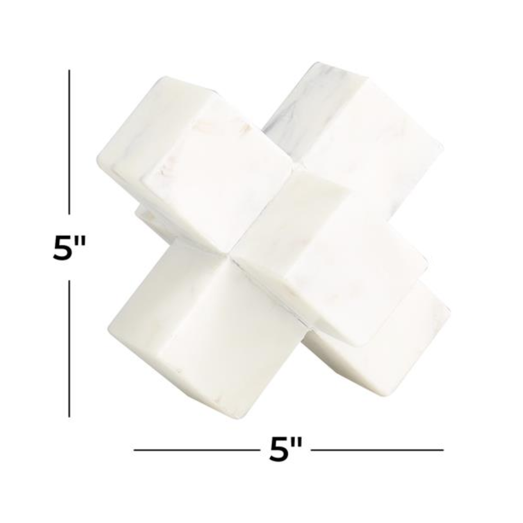 White Marble Jack Sculpture 5in