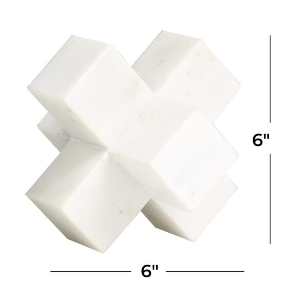 White Marble Jack Sculpture 6in