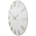 White Wall Clock with Gold Hands & Numbers 31in