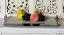 Wood Tray With Metal Frame 20in