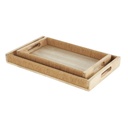 Wood Tray With Rope Edges 16in
