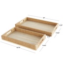 Wood Tray With Rope Edges 16in