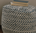 Chevron Pouf Blue