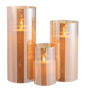 LED Candle in Gold Glass 10in