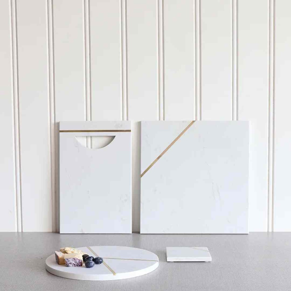Elite Square Marble Serving Board Natural
