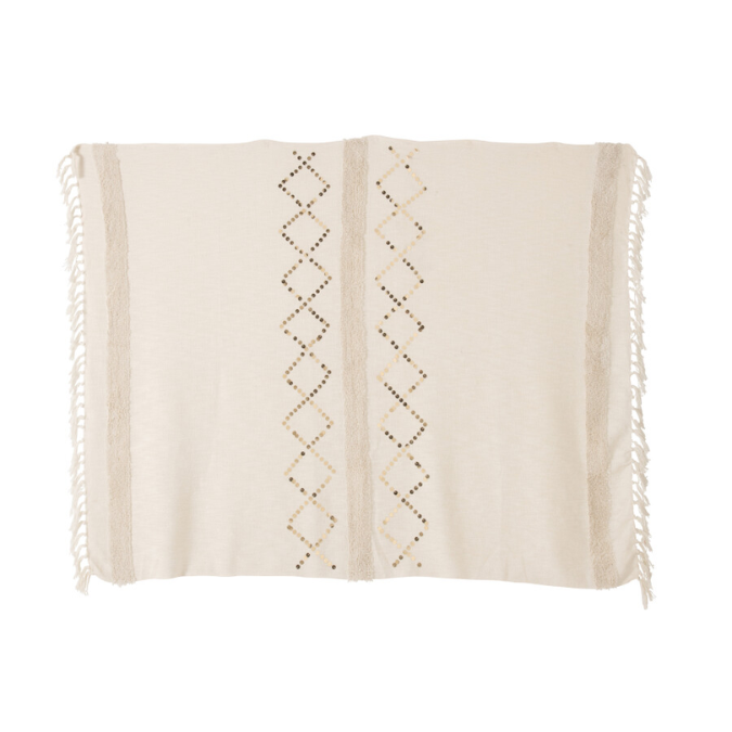 Fringes Tufted Sequin Throw 51x71in