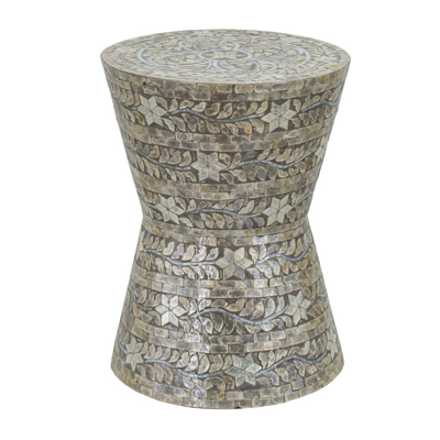 Capiz Accent Stool Grey