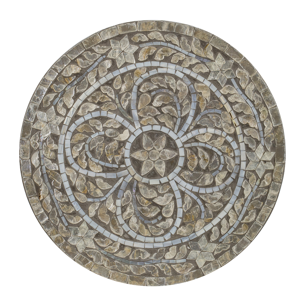 Capiz Accent Stool Grey
