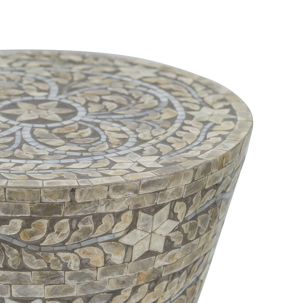 Capiz Accent Stool Grey