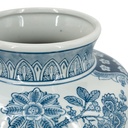Floral Vase Blue & White 11in