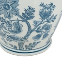 Floral Vase Blue & White 11in