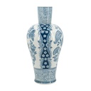 Floral Vase Blue & White 17in