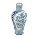 Floral Vase Blue & White 17in