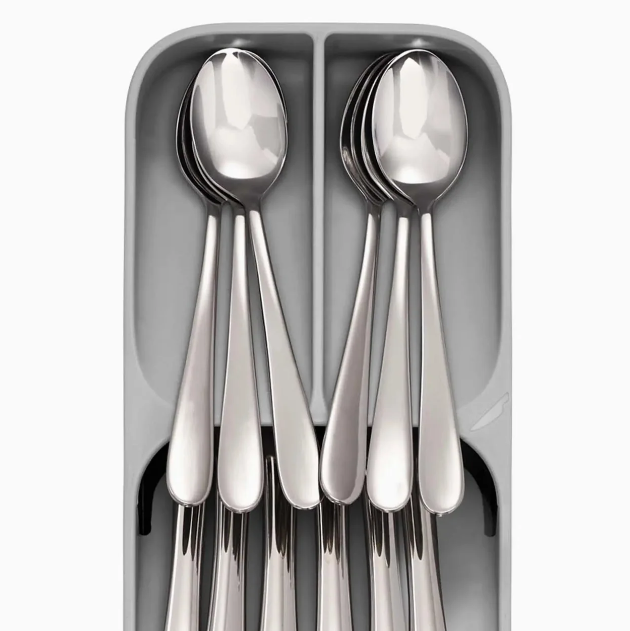DrawerStore Compact Cutlery Organizer Grey