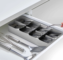DrawerStore Compact Cutlery Organizer Grey Large
