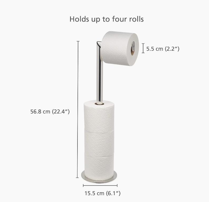 EasyStore Luxe 2-in-1 Toilet Roll Stand