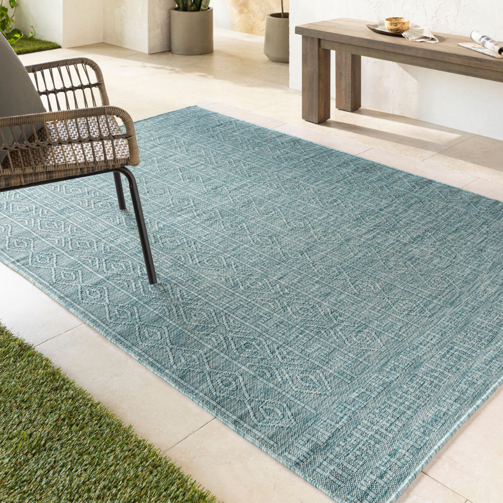 Terrace Indoor Outdoor Rug Blue 8 x 10ft