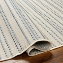 Ravello Stripe Indoor Outdoor Rug Ivory & Blue 8x10ft