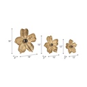 Rommie Gold Wall Flowers Set of 3