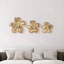Rommie Gold Wall Flowers Set of 3