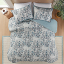 Brielle 3 Piece Floral Printed Cotton King Comforter Set