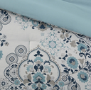 Brielle 3 Piece Floral Printed Cotton King Comforter Set