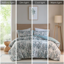 Brielle 3 Piece Floral Printed Cotton Queen Comforter Set