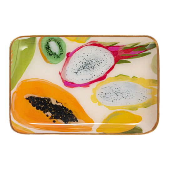 Fruit Abstract Enameled Tray Set