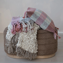 Woven New Zealand Wool Blend Shag Throw With Fringe