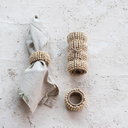 Mango Wood Bead & Jute Napkin Rings 4pc