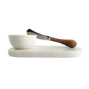 Marble Serving Board With Bowl & Canape Knife