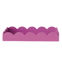 Scalloped Lacquered Tray Pink 16in