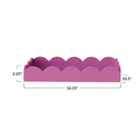 Scalloped Lacquered Tray Pink 16in