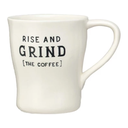 Stoneware Mug With Wax Relief Coffee Saying 12oz