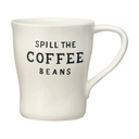 Stoneware Mug With Wax Relief Coffee Saying 12oz
