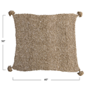 Woven Fabric Chunky Knit Throw With Tassels