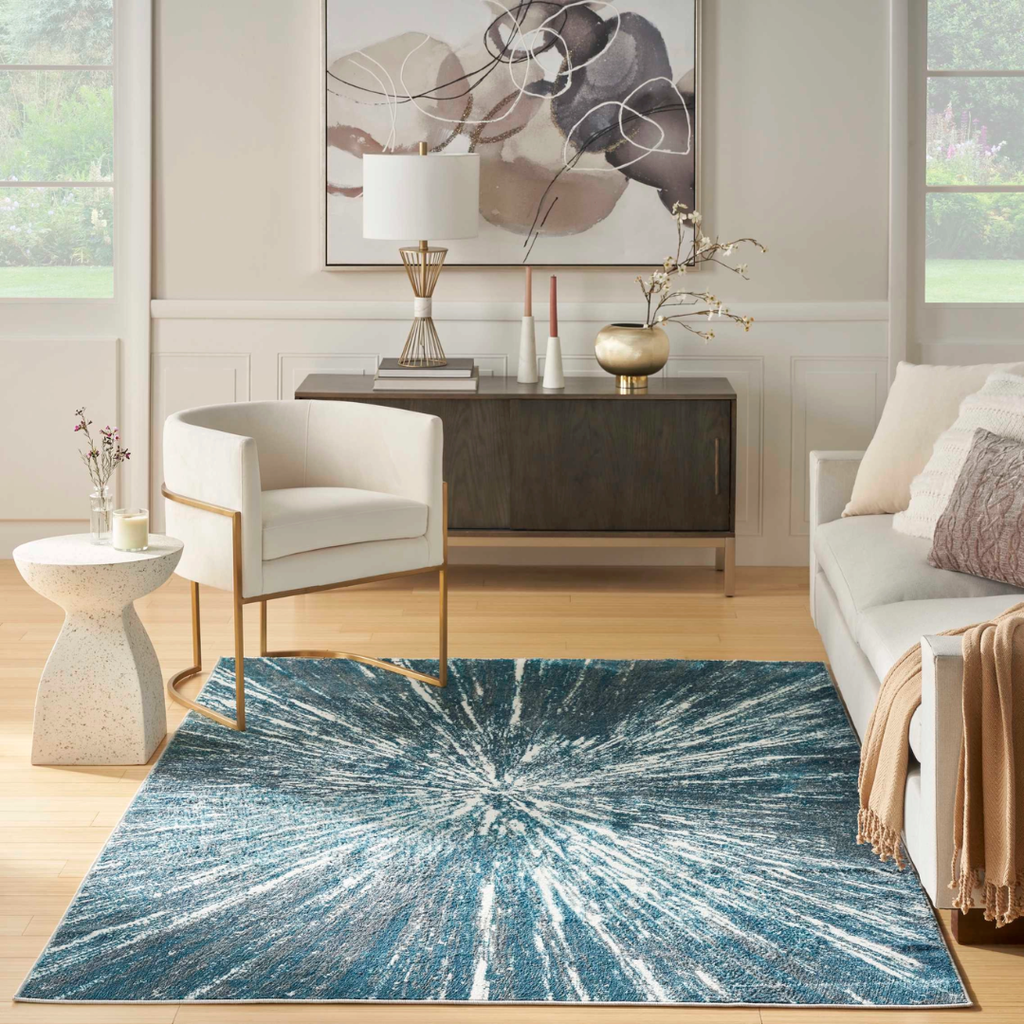 Ambiance Rug Blue Silver 8x10ft