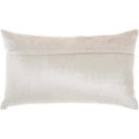 Beaded Stripe Velour Pillow Beige 12x21in