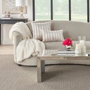 Beaded Stripe Velour Pillow Beige 20in