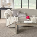 Beaded Stripe Velour Pillow Grey 12x21in