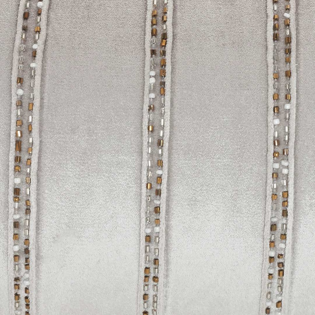 Beaded Stripe Velour Pillow Grey 12x21in