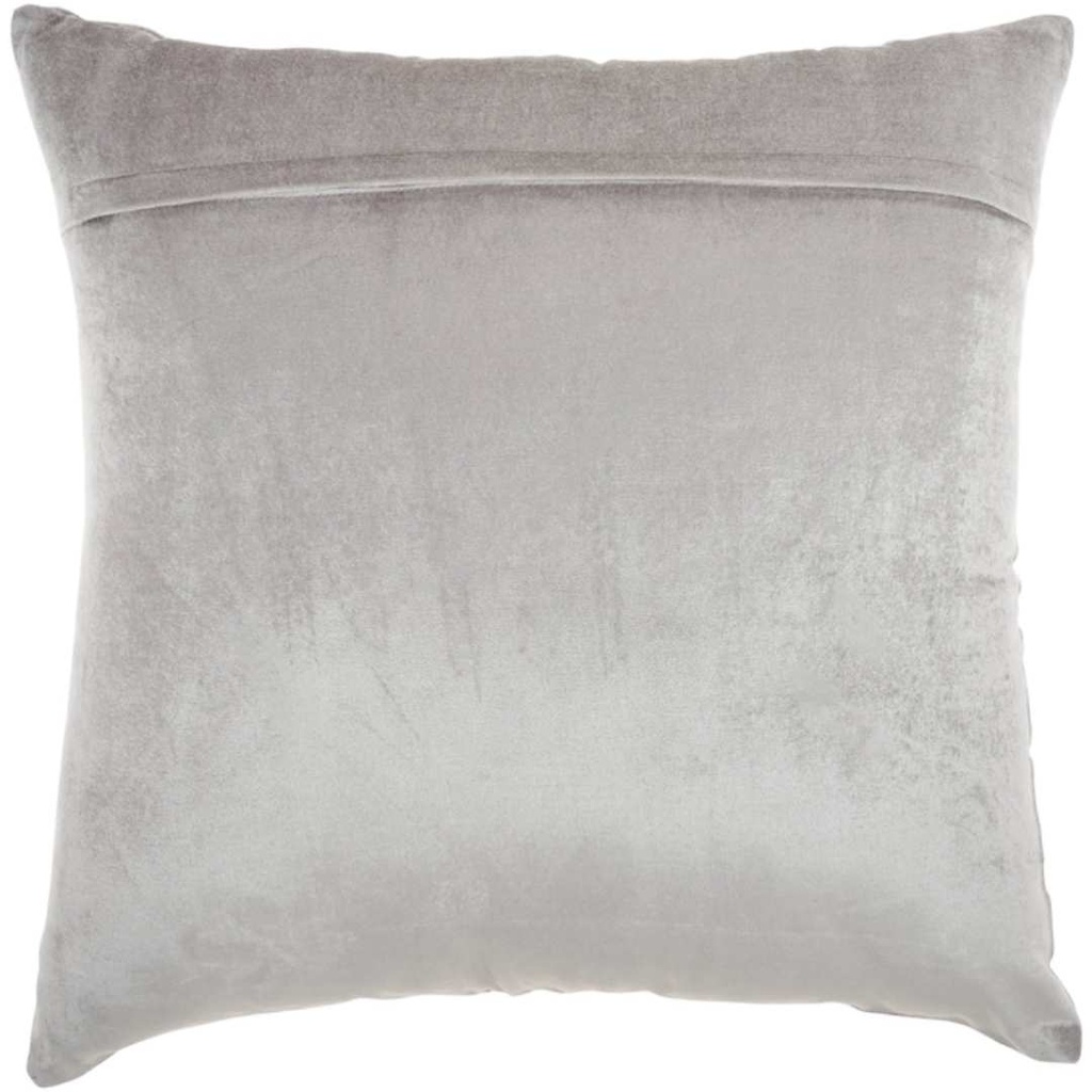 Beaded Stripe Velour Pillow Grey 20in